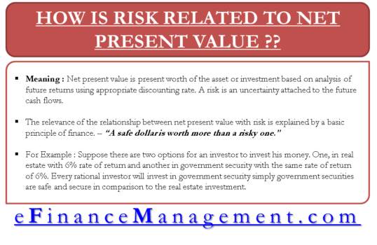 How is Risk related to Net Present Value (NPV)? eFinanceManagement