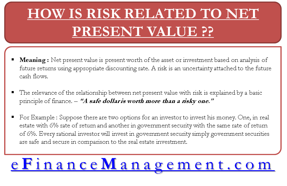 How is Risk related to Net Present Value (NPV)? eFinanceManagement