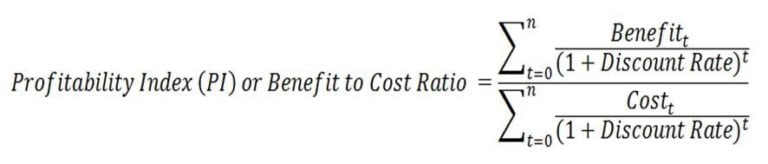 Profitability Index (PI) or Benefit-Cost Ratio