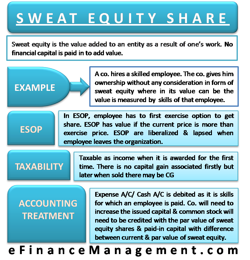 Sweat Equity Share Meaning Example Accounting Treatment EFM