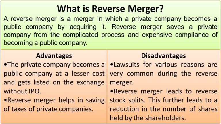 Reverse Merger | What is it? Advantages, Disadvantages | eFM