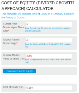 Cost of Equity (Constand Dividend Growth) Calculator