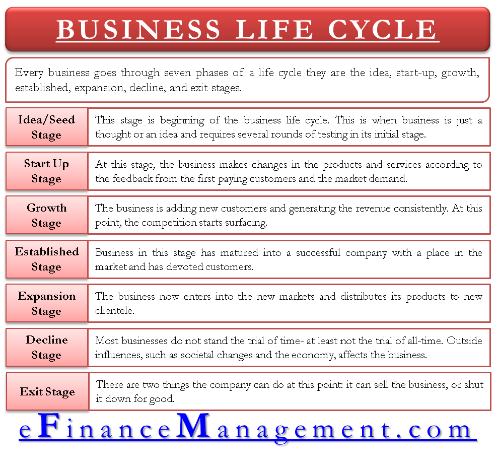 Business Life Cycle Stages, Challenges and Sources of Finance eFM