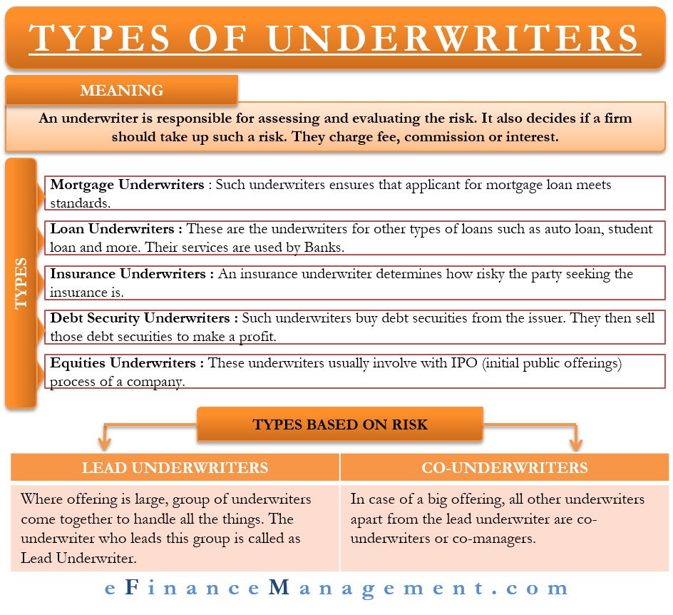 Types Of Underwriters Brief Role Of Each Of Them Efinancemanagement