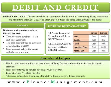 Debits and Credits: Introduction, Journal and ledger, Usage