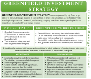 Greenfield Investment Strategy