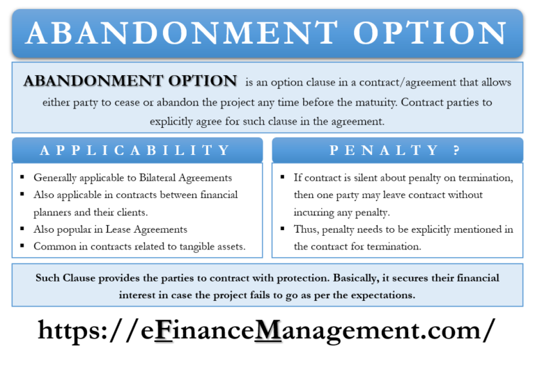 Abandonment Option Meaning, Importance eFinanceManagement