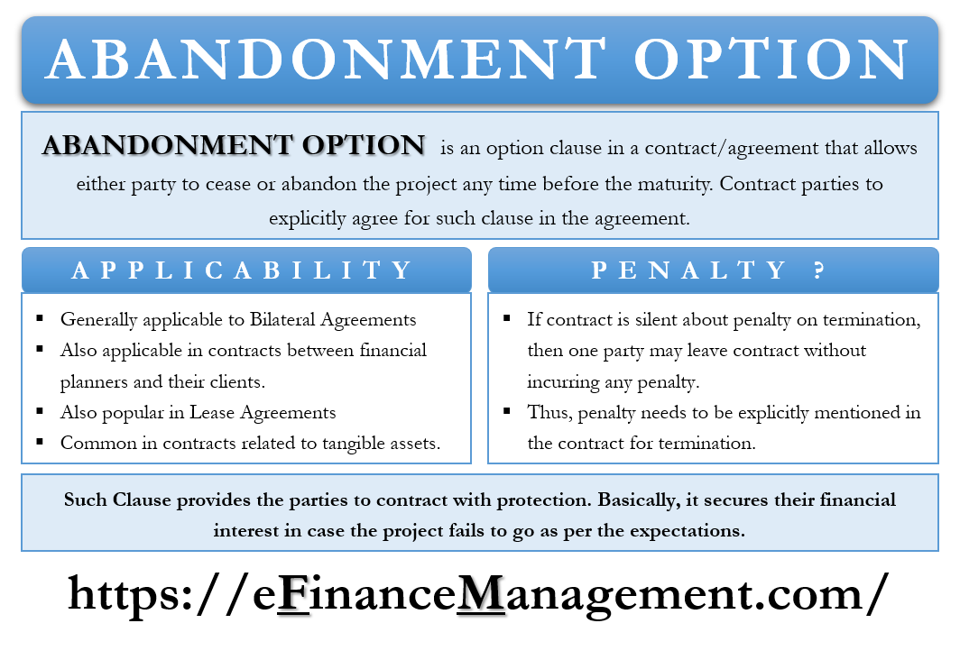 Abandonment Option Meaning Importance Efinancemanagement