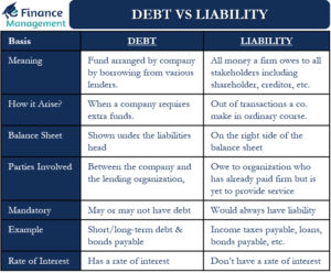 Debt vs Liability