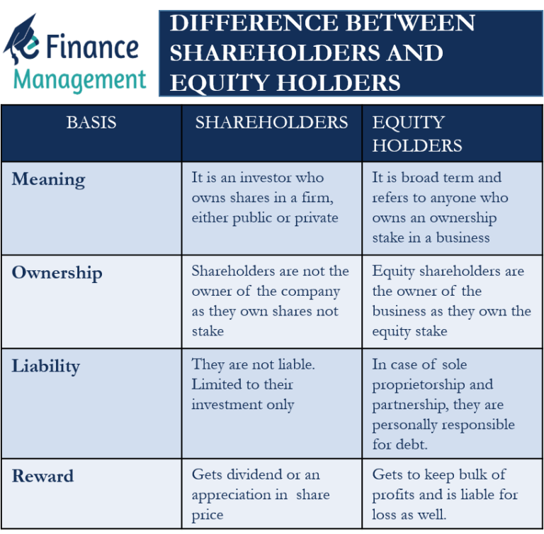 difference-between-shareholders-and-equity-holders-efm