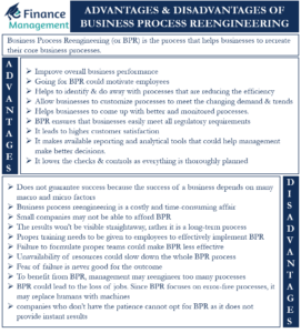 Advantages and Disadvantages of Business Process Reengineering