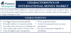 Characteristics of International Money Market