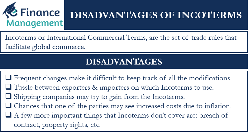 Disadvantages of Incoterms